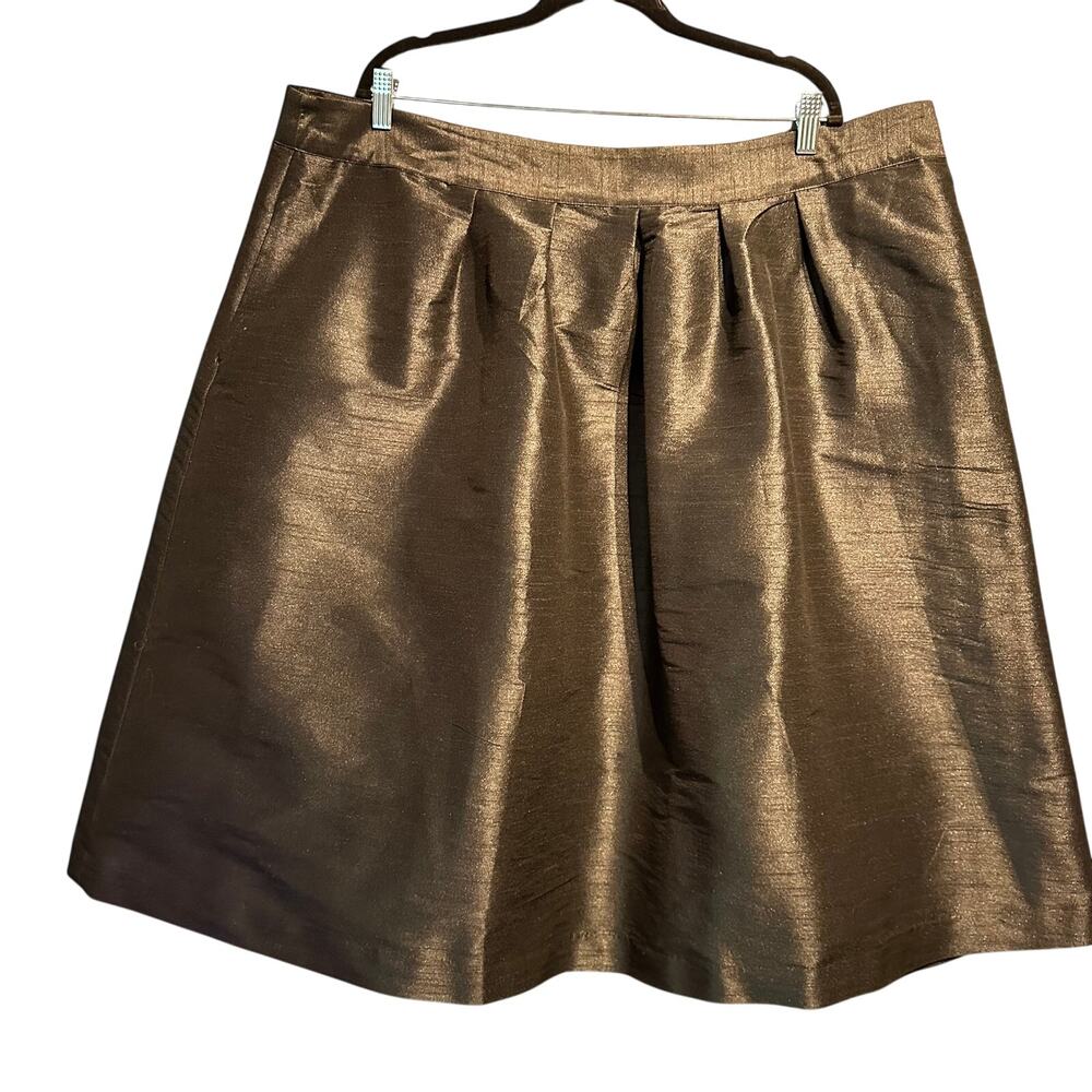 NWT Crown & Ivy Size 22W Black Skirt Shimmery Pockets Event Party Knee Length